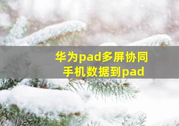 华为pad多屏协同 手机数据到pad